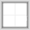 WDMA 24x24 (23.5 x 23.5 inch) White Aluminum Push out Casement Window with Colonial Grilles