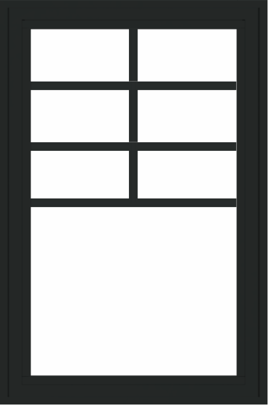 WDMA 24x36 (23.5 x 35.6 inch) black uPVC/Vinyl Crank out Casement Window with Top Colonial Grids Exterior