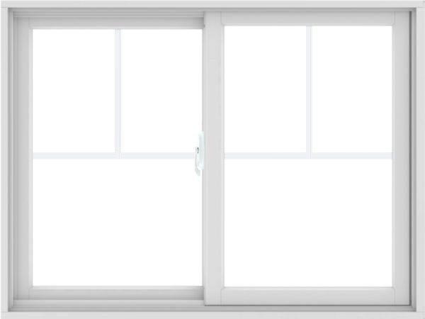 WDMA 48X36 (47.5 x 35.5 inch) White uPVC/Vinyl Sliding Window with Fractional Grilles