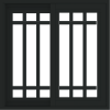 WDMA 24x24 (23.5 x 23.5 inch) black uPVC/Vinyl Slide Window with Top Colonial Grids Interior