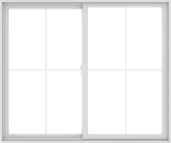WDMA 72X60 (71.5 x 59.5 inch) White uPVC/Vinyl Sliding Window with Colonial Grilles