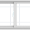 WDMA 48X24 (47.5 x 23.5 inch) White uPVC/Vinyl Sliding Window with Prairie Grilles