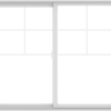 WDMA 72X60 (71.5 x 59.5 inch) White uPVC/Vinyl Sliding Window with Top Colonial Grids Grilles