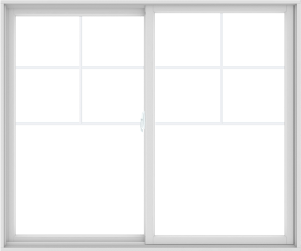 WDMA 72X60 (71.5 x 59.5 inch) White uPVC/Vinyl Sliding Window with Top Colonial Grids Grilles