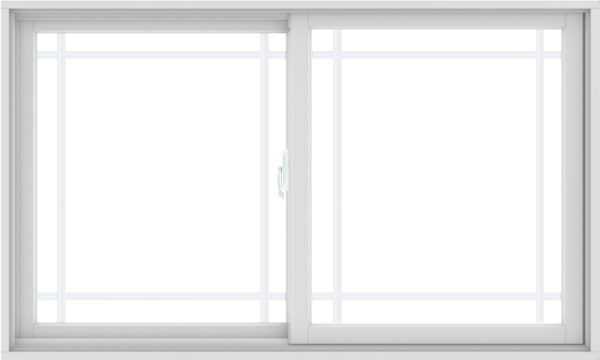 WDMA 60X36 (59.5 x 35.5 inch) White uPVC/Vinyl Sliding Window with Prairie Grilles