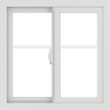 WDMA 24x24 (23.5 x 23.5 inch) black uPVC/Vinyl Slide Window with Fractional Grilles Interior