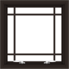 WDMA 24x24 (23.5 x 23.5 inch) Dark Bronze Aluminum Push out Awning Window with Prairie Grilles