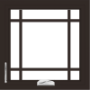 WDMA 24x24 (23.5 x 23.5 inch) Dark Bronze Aluminum Crank out Casement Window with Prairie Grilles
