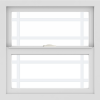 WDMA 24x24 (23.5 x 23.5 inch) White uPVC/Vinyl Single and Double Hung Window with Prairie Grilles