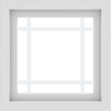 WDMA 24x24 (23.5 x 23.5 inch) black uPVC/Vinyl Slide Window with Prairie Grilles Interior