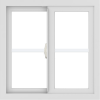 WDMA 24x24 (23.5 x 23.5 inch) black uPVC/Vinyl Slide Window with Colonial Grilles Interior