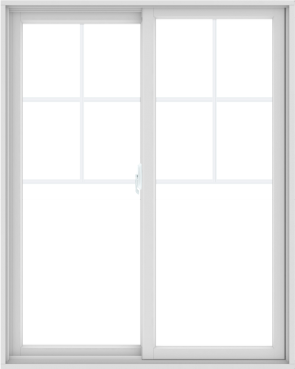 WDMA 48X60 (47.5 x 59.5 inch) White uPVC/Vinyl Sliding Window with Top Colonial Grids Grilles