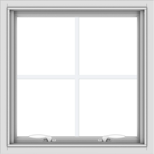 WDMA 24x24 (23.5 x 23.5 inch) White uPVC/Vinyl Push out Awning Window with Colonial Grilles