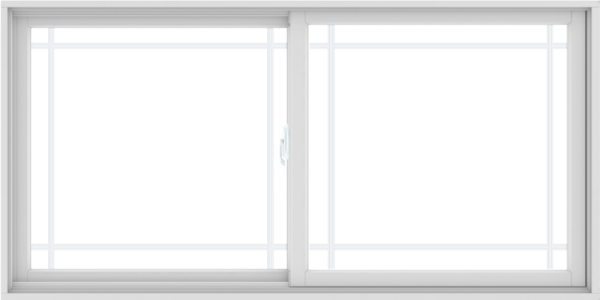 WDMA 72X36 (71.5 x 35.5 inch) White uPVC/Vinyl Sliding Window with Prairie Grilles