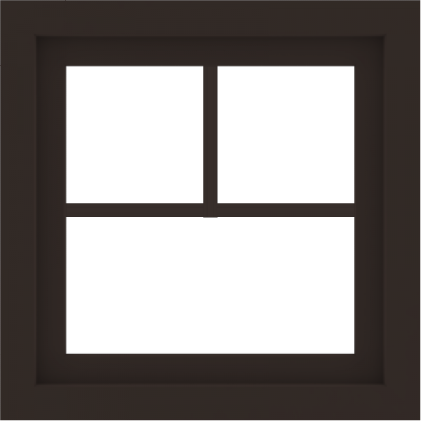 WDMA 24x24 (23.5 x 23.5 inch) Dark Bronze Aluminum Picture Window with Fractional Grilles