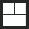 WDMA 24x24 (23.5 x 23.5 inch) black uPVC/Vinyl Crank out Awning Window with Fractional Grilles Exterior