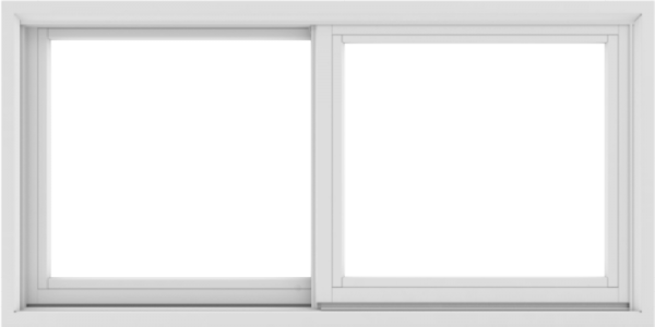 WDMA 48X24 (47.5 x 23.5 inch) White uPVC/Vinyl Sliding Window without Grids Exterior