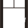 WDMA 24x36 (23.5 x 35.5 inch) Dark Bronze aluminum Push out Casement Window with Fractional Grilles