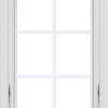 WDMA 24x36 (23.5 x 35.5 inch) White aluminum Crank out Awning Window with Colonial Grilles