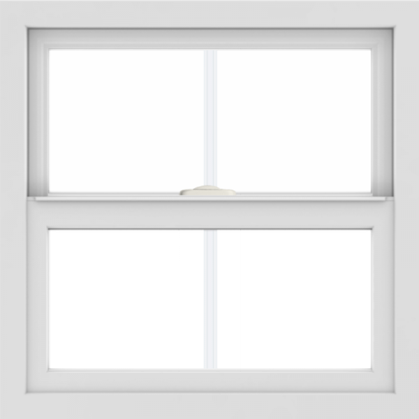 WDMA 24x24 (23.5 x 23.5 inch) White Aluminum Single and Double Hung Window with Colonial Grilles