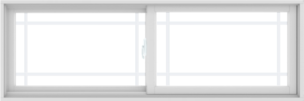 WDMA 72X24 (71.5 x 23.5 inch) White uPVC/Vinyl Sliding Window with Prairie Grilles