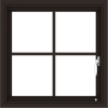 WDMA 24x24 (23.5 x 23.5 inch) Dark Bronze Aluminum Push out Casement Window with Colonial Grilles