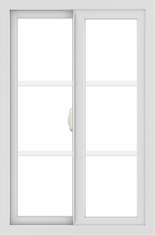 WDMA 24x36 (23.5 x 35.5 inch) black uPVC/Vinyl Slide Window with Colonial Grilles Interior