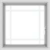 WDMA 24x24 (23.5 x 23.5 inch) White Aluminum Push out Casement Window with Prairie Grilles