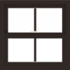 WDMA 24x24 (23.5 x 23.5 inch) Dark Bronze Aluminum Single and Double Hung Window with Colonial Grilles