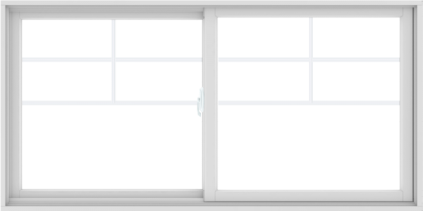 WDMA 72X36 (71.5 x 35.5 inch) White uPVC/Vinyl Sliding Window with Top Colonial Grids Grilles