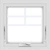 WDMA 24x24 (23.5 x 23.5 inch) black uPVC/Vinyl Crank out Awning Window with Top Colonial Grids Interior