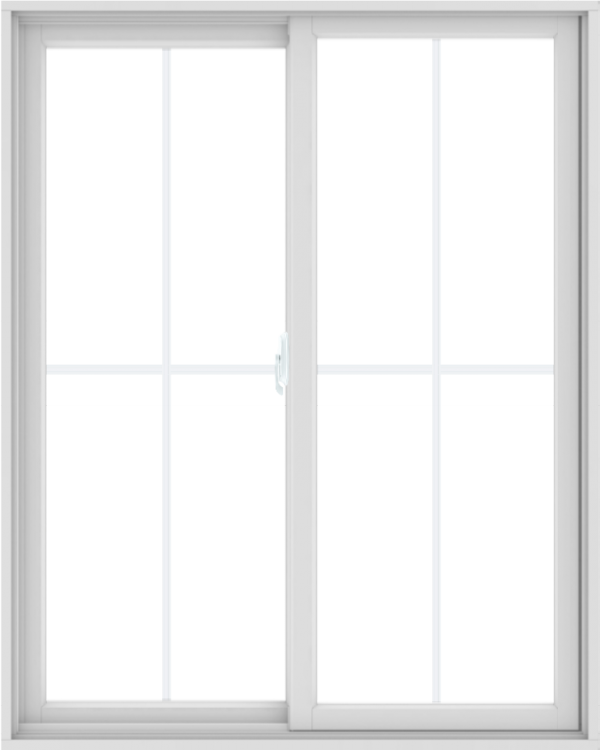 WDMA 48X60 (47.5 x 59.5 inch) White uPVC/Vinyl Sliding Window with Colonial Grilles