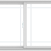 WDMA 84X36 (83.5 x 35.5 inch) White uPVC/Vinyl Sliding Window with Prairie Grilles