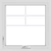 WDMA 24x24 (23.5 x 23.5 inch) White uPVC/Vinyl Crank out Casement Window with Top Colonial Grids