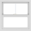 WDMA 24x24 (23.5 x 23.5 inch) White uPVC/Vinyl Single and Double Hung Window with Top Colonial Grids