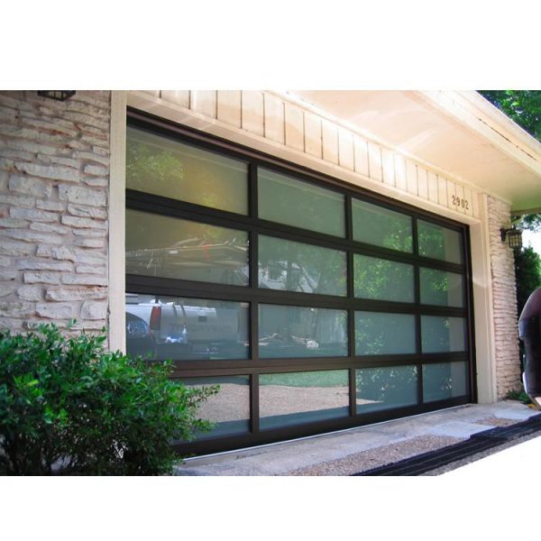China WDMA 16x7 Aluminium Insulated Tempered Glass Garage Door Price