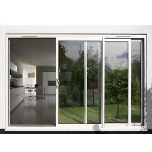 WDMA Aama Fancy 96 X 80 Balcony 3-track Powder Coated Aluminium Glass Sliding Patio Door