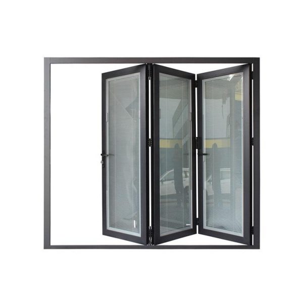 China WDMA Aluminium 5 Panel Folding Door 3.5m By 2.4 Bi-folding Glass Doors