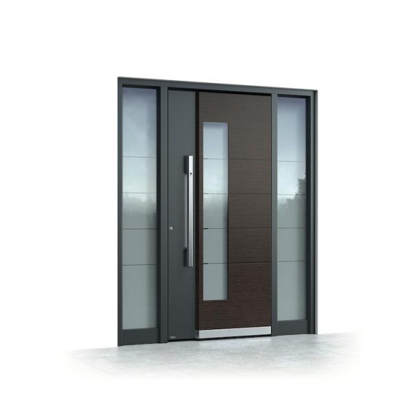 China WDMA Aluminium Double Front Entry Storm Swing Glass Hinged Door With Tempered Glass Design