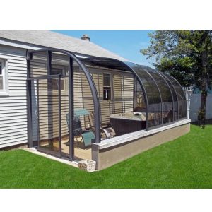 WDMA Aluminium Glass Sunrooms Glass Houses With Retractable Roof For Sale