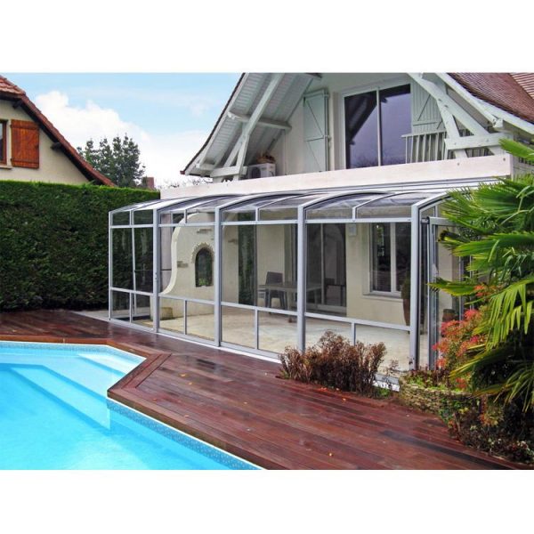 WDMA glass sunroom with retractable roof for sale Aluminum Sunroom