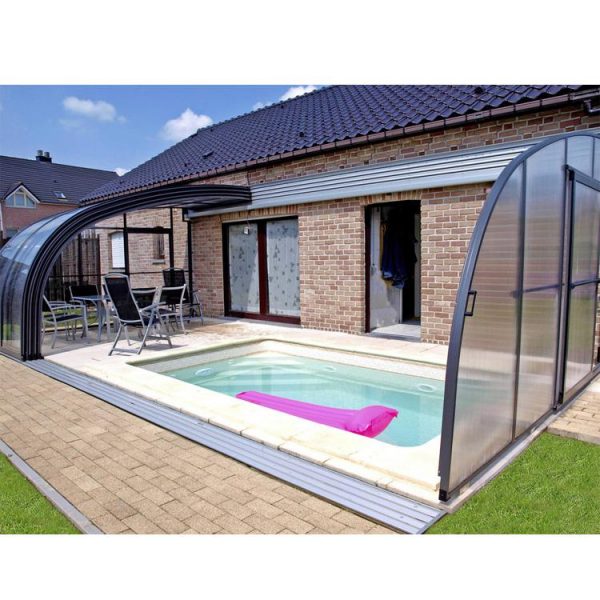 China WDMA Aluminium Profile Pool Glass Cover Recractable Enclosures Price For Swimming Pool