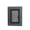 China WDMA Aluminum Profile Solid Red Oak Wood Outward Opening Window With Grill Design