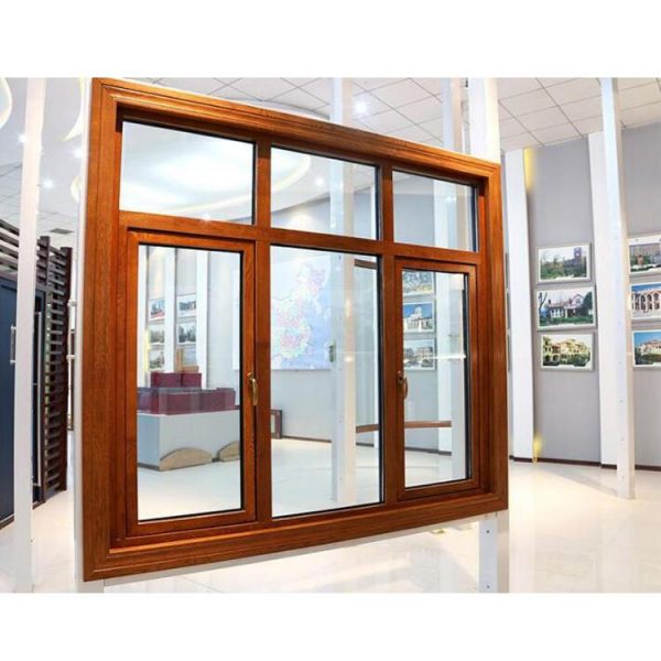 China WDMA America Style Aluminum Clad Wood Casement Window With Double Toughened Glass For Villa House