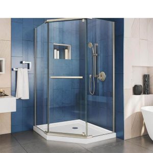 WDMA Bypass Black Framed Corner Sliding Shower Cabin Shower Door Shower Enclosure