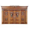 WDMA China Main Double Door Wooden Main Entrance Door Carving Design