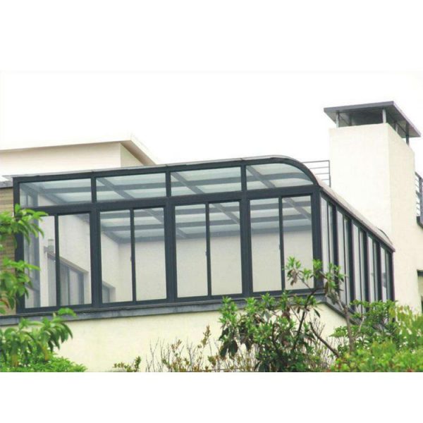 China WDMA curved glass roof sunroom