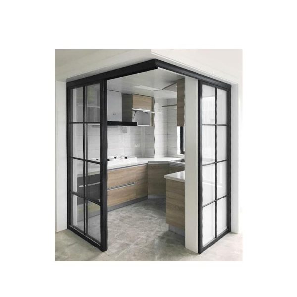 China WDMA Chinese Soundproof Indoor Interior Bronze Aluminium Bathroom Sliding Glass Door System