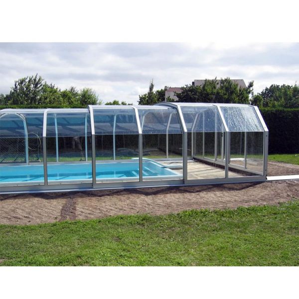 China WDMA Electric Pool Cover Retractable Awning Swming Pool Enclosure