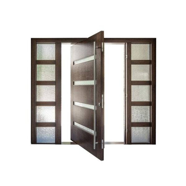 China WDMA Elegant Painted Surface Glass Wooden Pivot Entry Doors